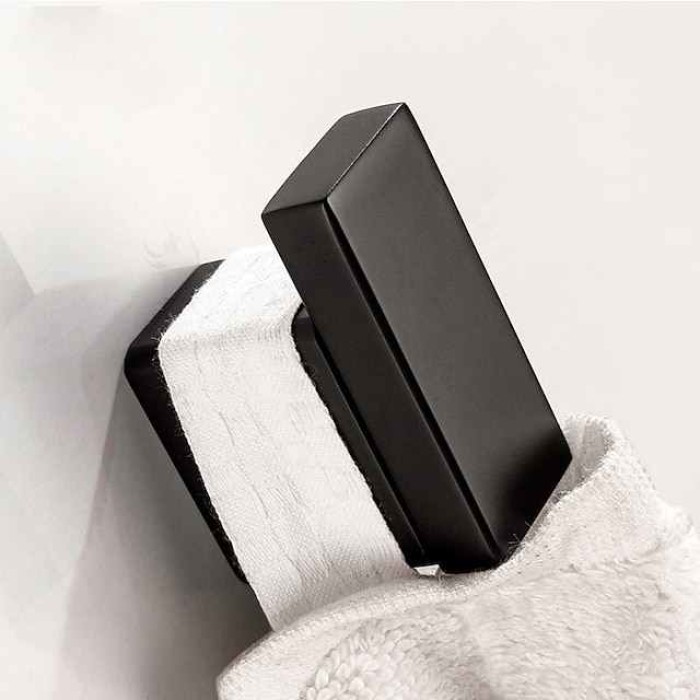 Multifunction Robe Hook, Modern Style, 304 Stainless Steel, 4-Finish Black, Chrome, Brushed, Gold- for Bathroom and Bedroom Wall Mounted