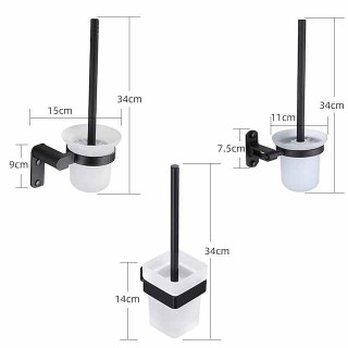 Toilet Brush with Holder,Wall Mounted Stainless Steel 304 Rubber Painted Toilet Bowl Brush and Holder for Bathroom