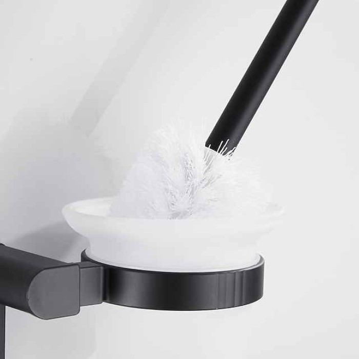 Toilet Brush with Holder,Wall Mounted Stainless Steel 304 Rubber Painted Toilet Bowl Brush and Holder for Bathroom