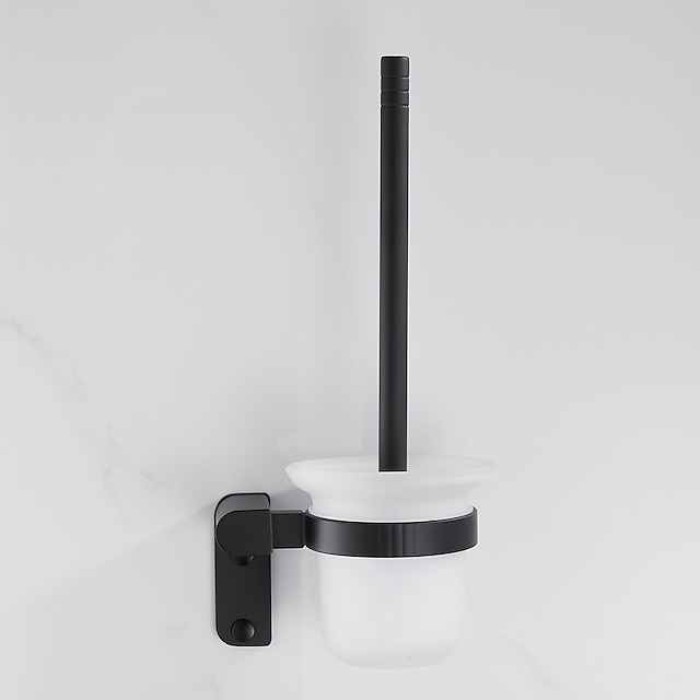 Toilet Brush with Holder,Wall Mounted Stainless Steel 304 Rubber Painted Toilet Bowl Brush and Holder for Bathroom