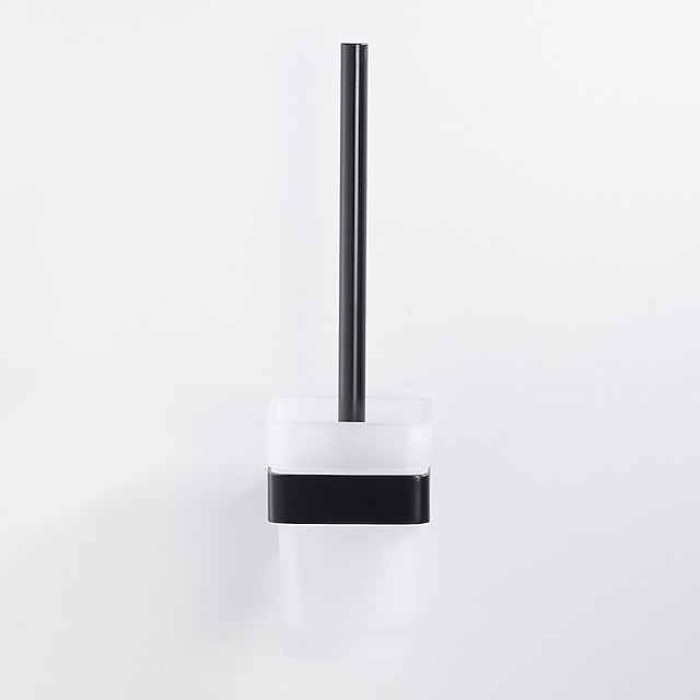 Toilet Brush with Holder,Wall Mounted Stainless Steel 304 Rubber Painted Toilet Bowl Brush and Holder for Bathroom