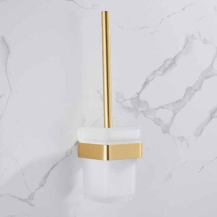 Toilet Brush with Holder,Wall Mounted Stainless Steel 304 Rubber Painted Toilet Bowl Brush and Holder for Bathroom