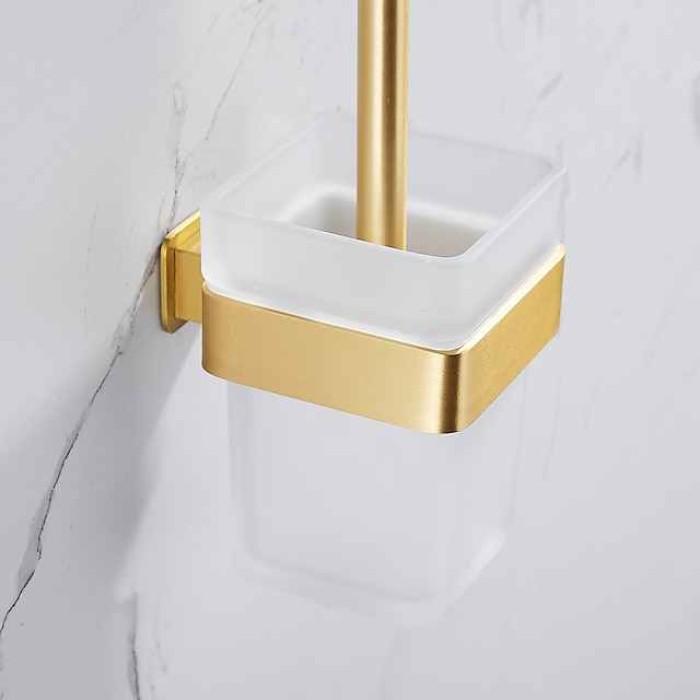 Toilet Brush with Holder,Wall Mounted Stainless Steel 304 Rubber Painted Toilet Bowl Brush and Holder for Bathroom