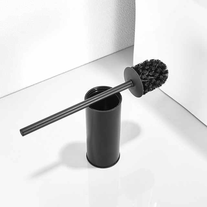 Toilet Brush with Holder,Floor Standing Stainless Steel 304 Rubber Painted Toilet Bowl Brush and Holder for Bathroom