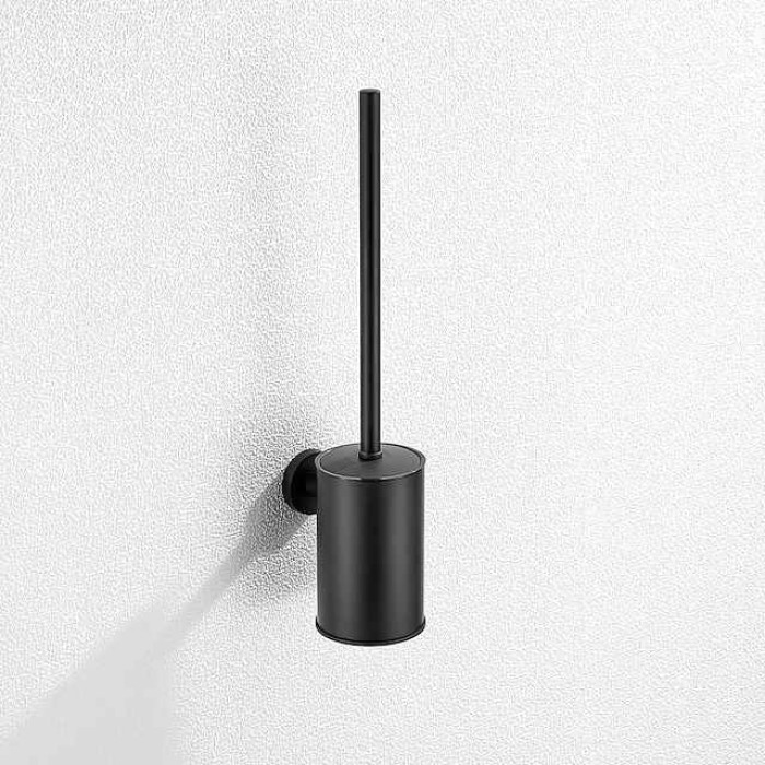 Toilet Brush with Holder,Round Stainless Steel 304 Rubber Painted Toilet Bowl Brush and Holder for Bathroom