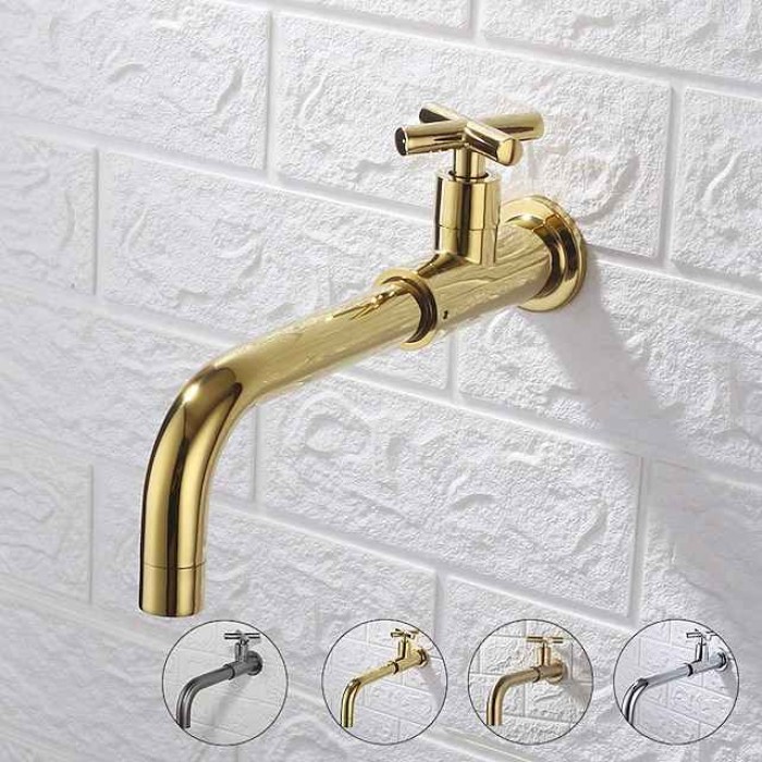 Bathroom Sink Faucet,Rotatable Wall Mount Industrial Style Single Handle One Hole Bath Taps with Cold Water Only