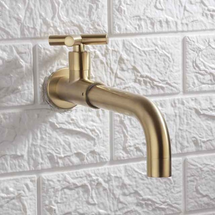 Bathroom Sink Faucet,Rotatable Wall Mount Industrial Style Single Handle One Hole Bath Taps with Cold Water Only