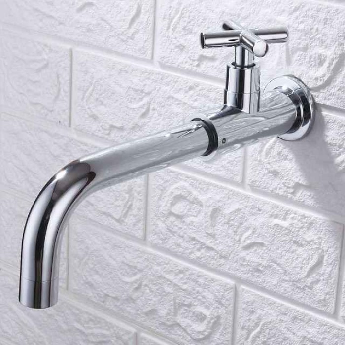 Bathroom Sink Faucet,Rotatable Wall Mount Industrial Style Single Handle One Hole Bath Taps with Cold Water Only