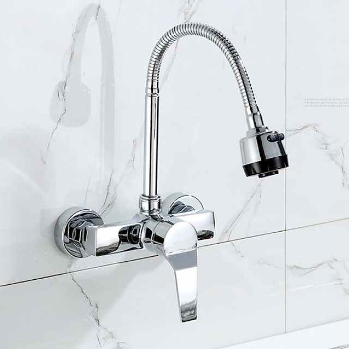 Kitchen Faucet - Single Handle One Hole Chrome Standard Spout Centerset Contemporary Kitchen Taps