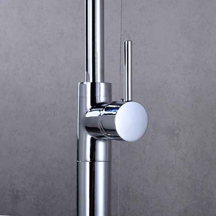 Floor Mount Standing Bathtub Faucet, 360° Swivel Freestanding Tub Filler Mixer Tap Brass Spout High Flow Shower Faucets