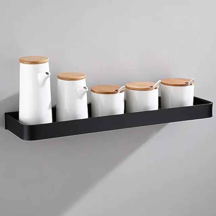 Bathroom Shelf Shower Wall Mount Shampoo Storage Holder No Drilling Kitchen Storage Bathroom Accessories Shelves Stand Holder