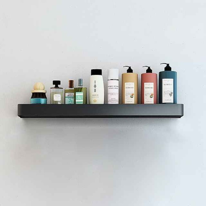 Bathroom Shelves Wall Mounted Black Storage Organizer Rack Bathroom Kitchen Bathroom Hardware Pendant Bathroom Shelf Space Aluminum Shower Rack Corner Shelf Square Bath Shower Shelf