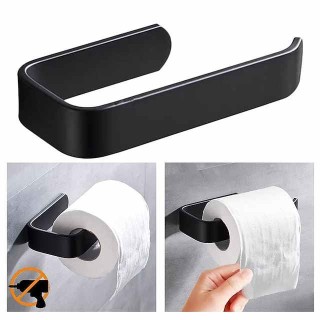 Acrylic Toilet Paper Holder Self Adhesive Tissue Rack Wall Mounted Bathroom Kitchen Roll Hook Modern Black Hanger