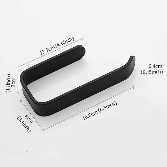 Acrylic Toilet Paper Holder Self Adhesive Tissue Rack Wall Mounted Bathroom Kitchen Roll Hook Modern Black Hanger