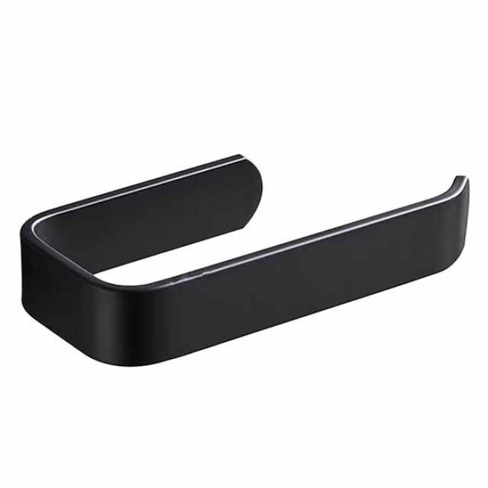 Acrylic Toilet Paper Holder Self Adhesive Tissue Rack Wall Mounted Bathroom Kitchen Roll Hook Modern Black Hanger