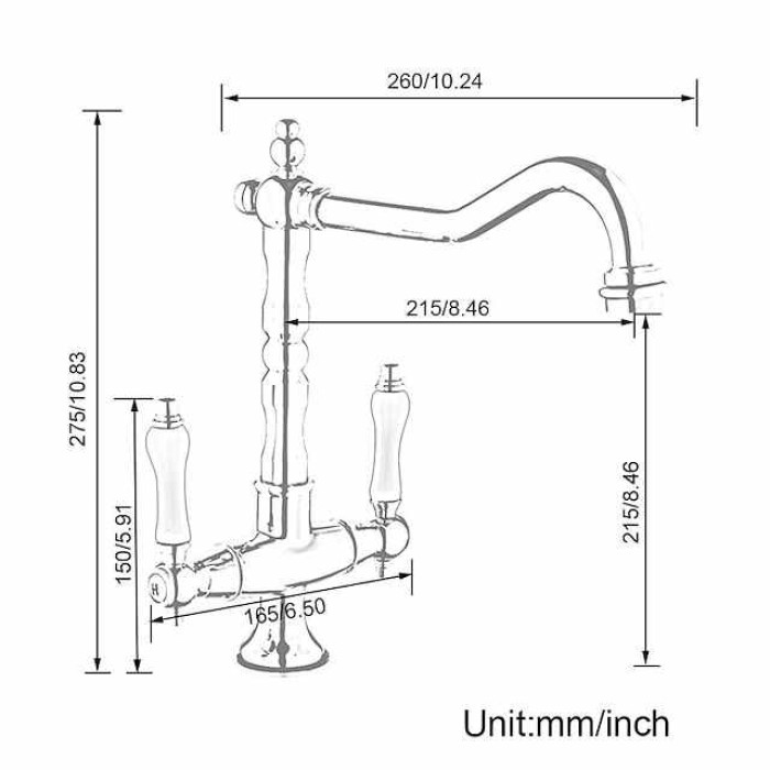 Kitchen Faucet,Two Handles One Hole Antique Brass / Electroplated / Painted Finishes Standard Spout Centerset Antique Kitchen Taps