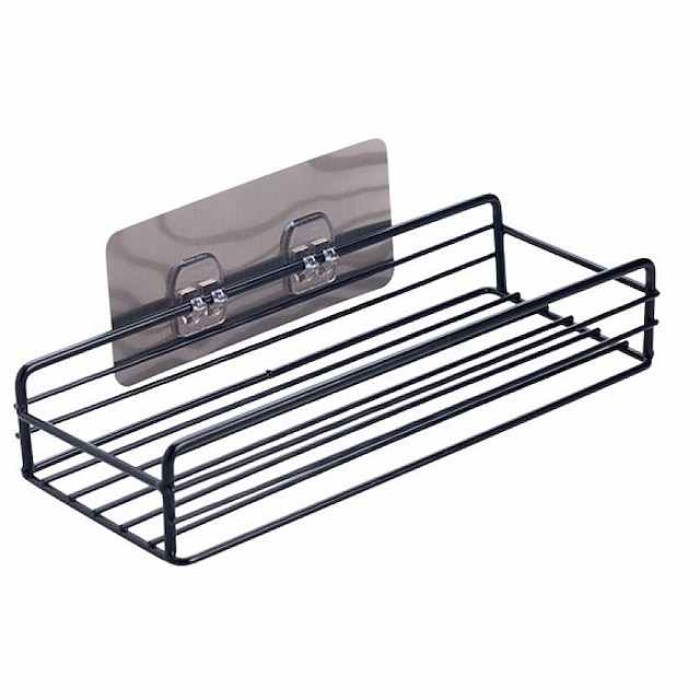 Wall Mounted Bathroom Shelf Floating Shelves Shower Hanging Basket Shampoo Holders WC Accessories Kitchen Seasoning Storage Rack