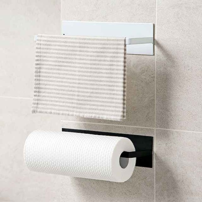 Stainless Steel Paper Towel Holder Rack Toilet Kitchen Roll Paper Holder Self-adhesive Kitchen Toliet Accessories Bathroom Towel Holder