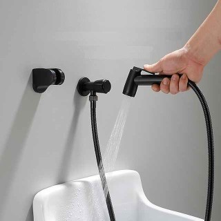 304 Stainless Steel ABS Hand-held Bidet Simple Black Shower Sprayer Wash Butt Hand Wash Black Toilet Companion Spray Gun