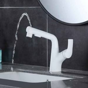 Bathroom Sink Faucet - Rotatable / Pull out Chrome / Electroplated / Painted Finishes Centerset Single Handle One HoleBath Taps