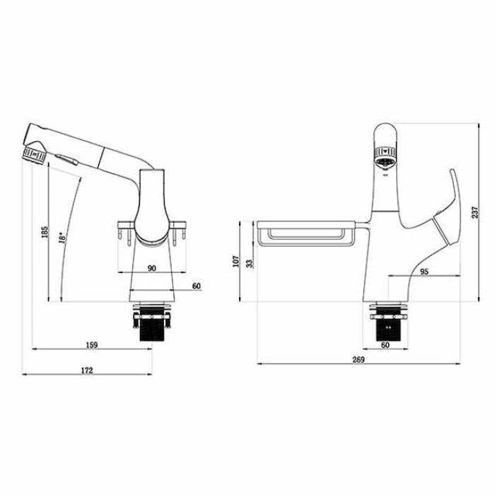 Bathroom Sink Faucet - Rotatable / Pull out Chrome / Electroplated / Painted Finishes Centerset Single Handle One HoleBath Taps