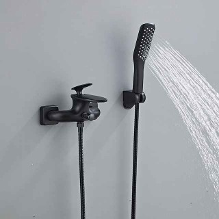 Bathtub Faucet - Modern Contemporary Painted Finishes Wall Installation Ceramic Valve Bath Shower Mixer Taps