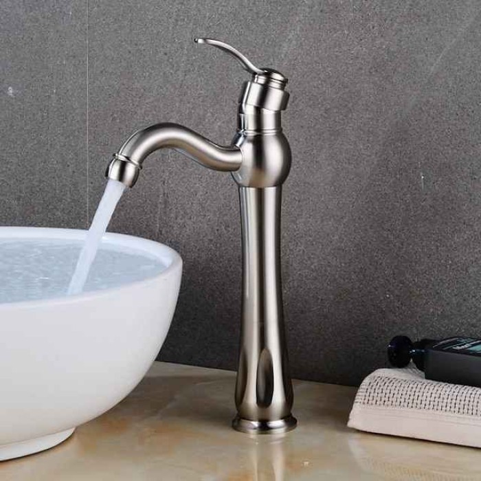 Bathroom Sink Faucet - Classic Electroplated Centerset Single Handle One HoleBath Taps