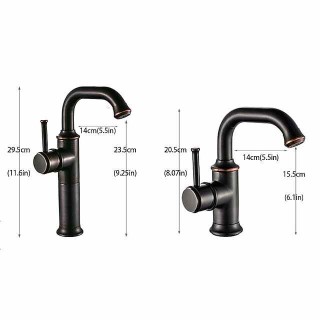 Bathroom Sink Mixer Faucet Vintage Deck Mounted, 360 Swivel Rotatable Single Handle One Hole Monobloc Washroom Basin Taps with Hot and Cold Water Hose Antique Brass ORB