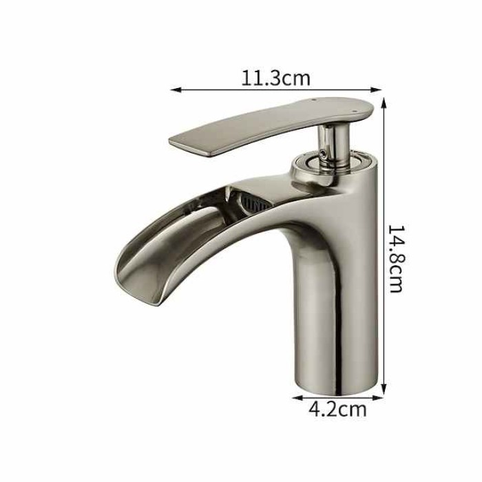 Bathroom Sink Faucet - Waterfall Electroplated Centerset Single Handle One HoleBath Taps