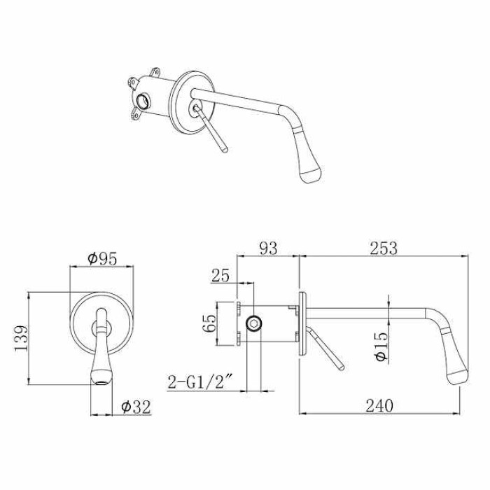 Bathroom Sink Faucet - Rotatable / Wall Mount Electroplated / Painted Finishes Mount Inside Single Handle One HoleBath Taps