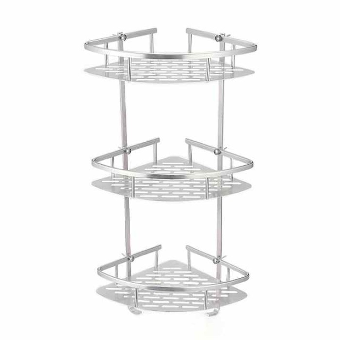 Bathroom Corner Shower Rack 2/3 Layer Space Aluminum Bathroom Shelf Accessories Set Removable Rack Bathroom Shelf organizador