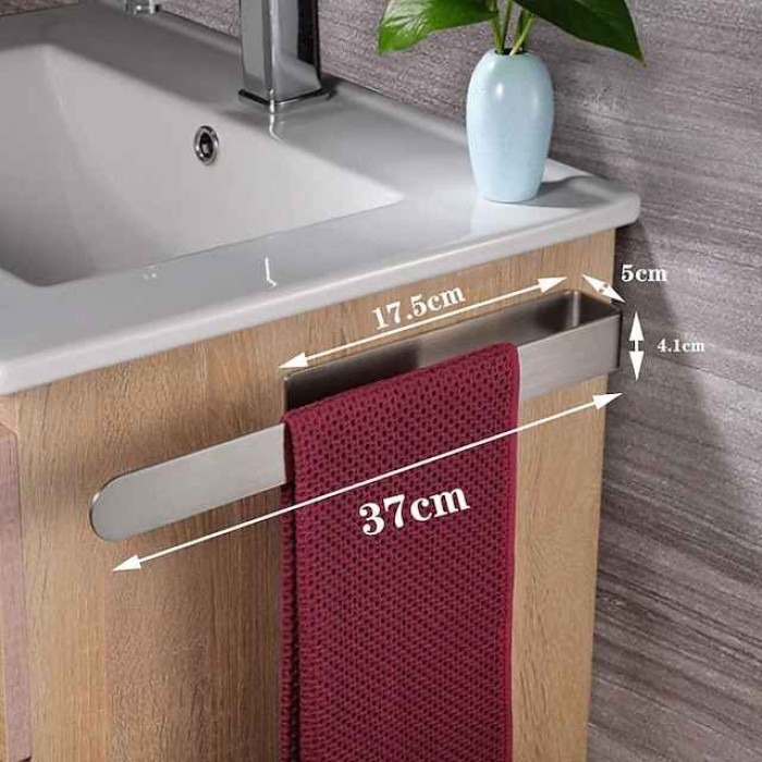 Towel Rack Self Adhesive 304 Stainless Steel Bathroom Toilet Towel Rack Kitchen Self-adhesive Towel Ring Hardware Rack