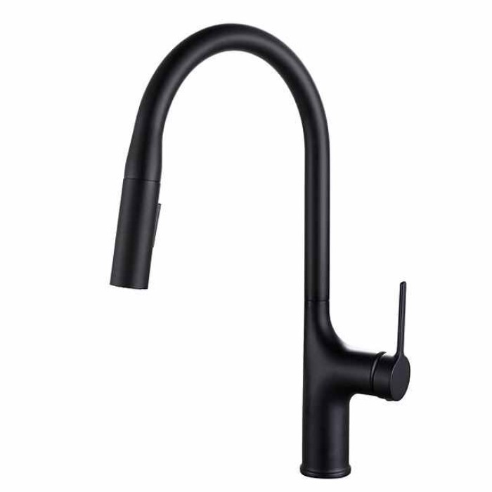 Kitchen faucet - Single Handle One Hole Electroplated / Painted Finishes Pull-out / Pull-down / Standard Spout / Tall / High Arc Centerset Modern Contemporary Kitchen Taps