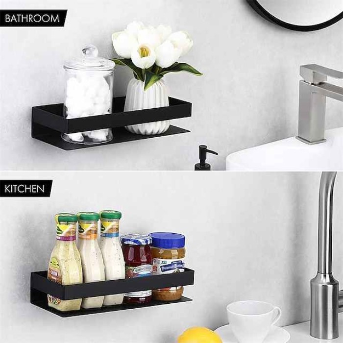 Bathroom Non Perforated Storage Rack Kitchen Storage Rack Bathroom Toilet Washstand Supplies Wall Mounted Shower Rack