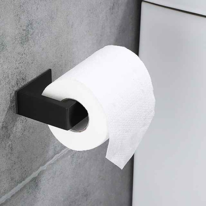 Toilet Paper Holder,SUS304 Self Adhesive Wall Mounted Toilet Roll Holder,Stainless Steeln Bathroom Tissue Holders(Black/Chrome/Golden/Brushed Nickel)