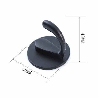 5Pack Wall Hooks, Heavy Duty Hanger Sticky Wall Hooks Waterproof Towel Hook for Tea Cup Robe Coat Kitchen Bathrooms Bedroom Door Office SUS304 Stainless Steel Black