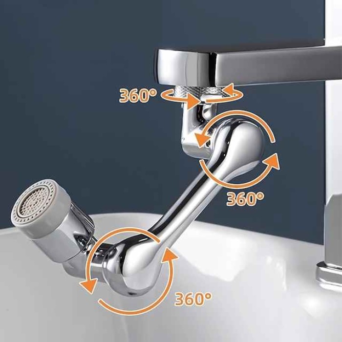 Faucet Extender 1080 Degree Extension, Universal Faucet Aerator Splash Kitchen Tap Filter Nozzle Bubbler Bathroom Kitchen Washroom 2 Spray Modes Faucet Aerator Attachment