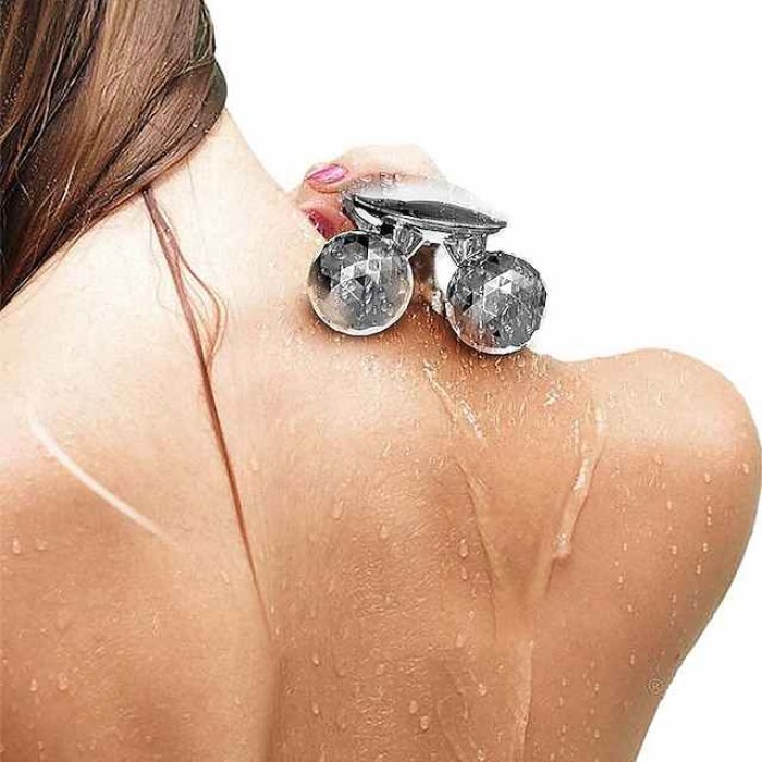 Massage Booster Shower Rain Shower Head Double Crystal Ball Massage Shower Shower Shower Head