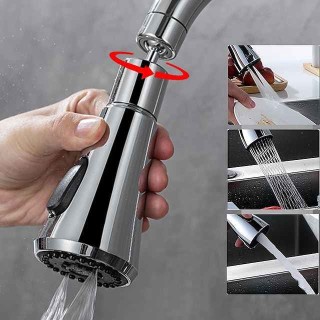 3 Functions Spray Head 360 Swivel Faucet Spayer Head G1/2 Water-saving Sink Aerator for Kitchen Faucet Replacement Spray Head