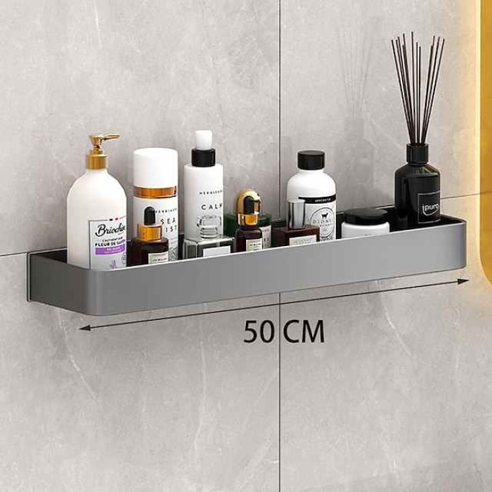 Toilet Storage Rack Single-Layer Hole Free Gun Gray Double-Layer Space Aluminum Toilet Wall Mounted Bathroom Storage Rack