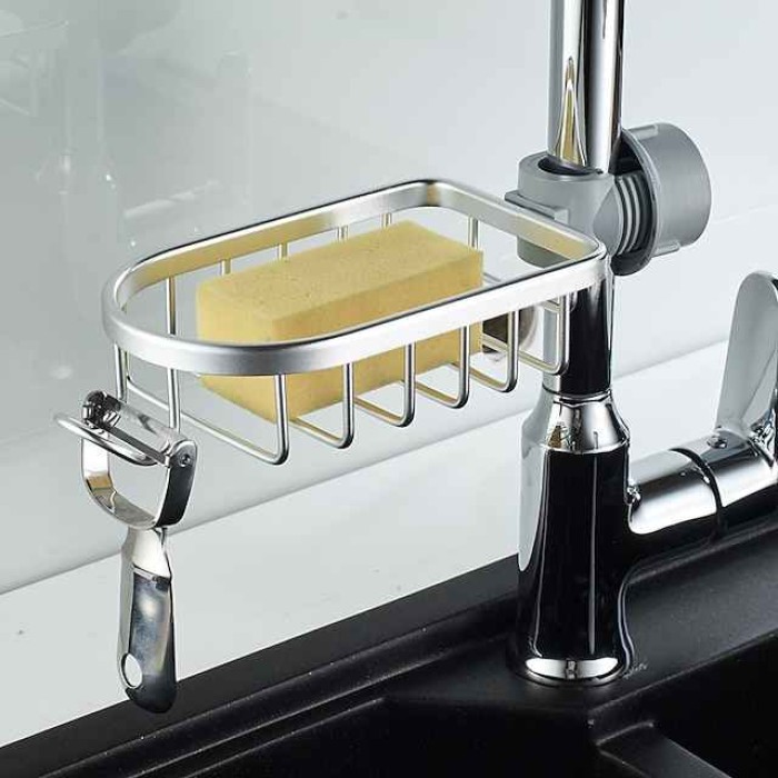 Faucet Storage Rack,Sink Organizer for Soap Sponge Brush Scrubber Sink Caddy Organizer Suitable for Most of Kitchen Faucets and Bathroom Faucets