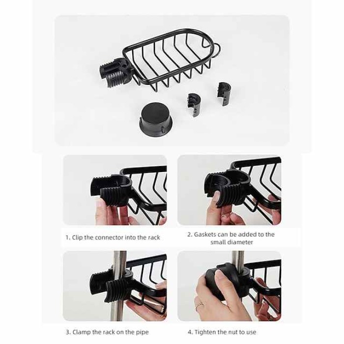 Faucet Storage Rack,Sink Organizer for Soap Sponge Brush Scrubber Sink Caddy Organizer Suitable for Most of Kitchen Faucets and Bathroom Faucets