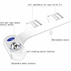 Bidet Attachment,Non-Electric Cold Water Bidet Toilet Seat Attachment with Pressure Controls