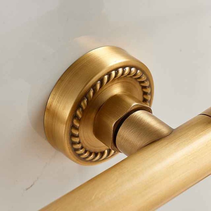 Vintage Bathtub Faucet Dual Spout Wall Mounted Golden, Bath Tub Filler Mixer Brass Tap with Heldhand Showerhand, Ceramic Valve Single Handle Control