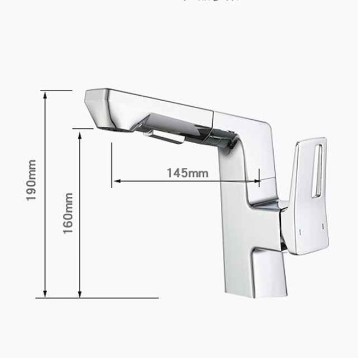 Bathroom Sink Faucet with Pull out Spray Rotatable / Pull out / Classic Electroplated / Painted Finishes Centerset Single Handle One HoleBath Temperature Display Taps