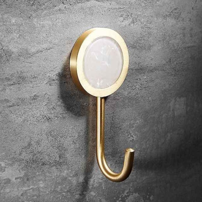 Punch-Free Shell Brass Clothes Hook Bathroom Wall Hook Clothes Hook Toilet Toilet Single Hook