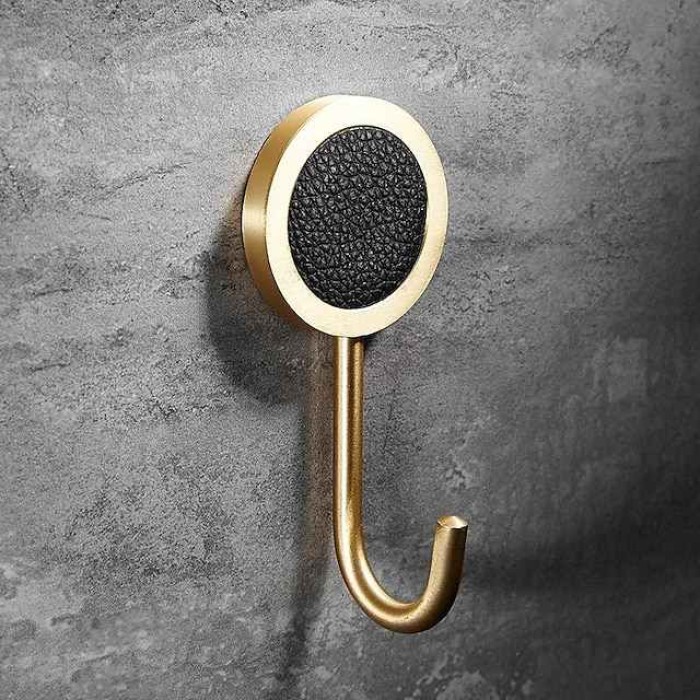 Punch-Free Shell Brass Clothes Hook Bathroom Wall Hook Clothes Hook Toilet Toilet Single Hook