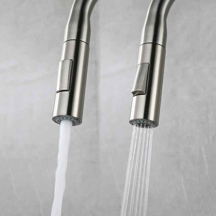 Kitchen faucet - Single Handle One Hole Brushed / Electroplated / Painted Finishes Pull-out / Pull-down / Standard Spout / Tall / High Arc Centerset Modern Contemporary Kitchen Taps