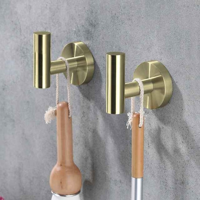 2PCS Robe Hooks Wall Mounted Clothes Hooks 304 Stainless Steel High Bearing Capacity Hooks for Bathroom/Kitchen