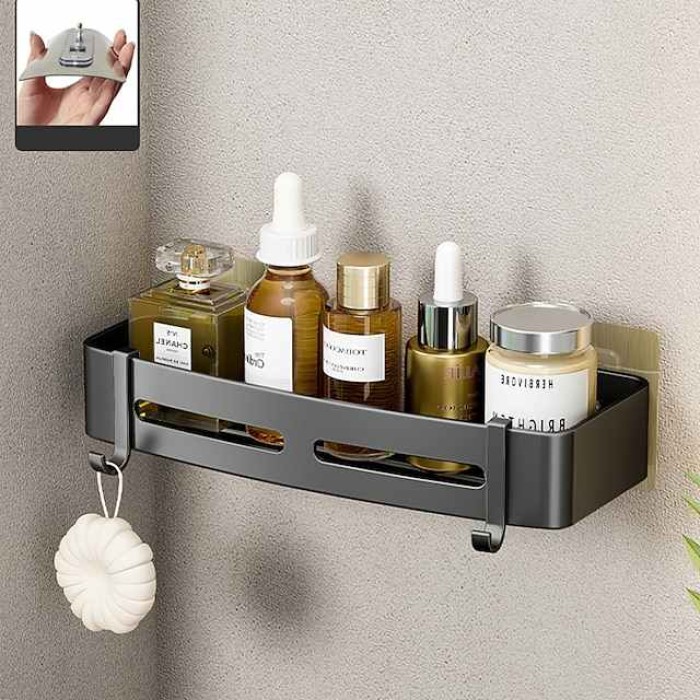 Black Bathroom Shelf Bathroom Non Perforated Toilet Toilet Washstand Shower Room Wall Hanging Storage Triangle Basket